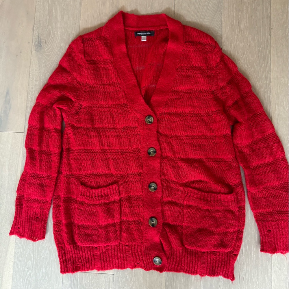 Urban Outfitters oversized red cardigan